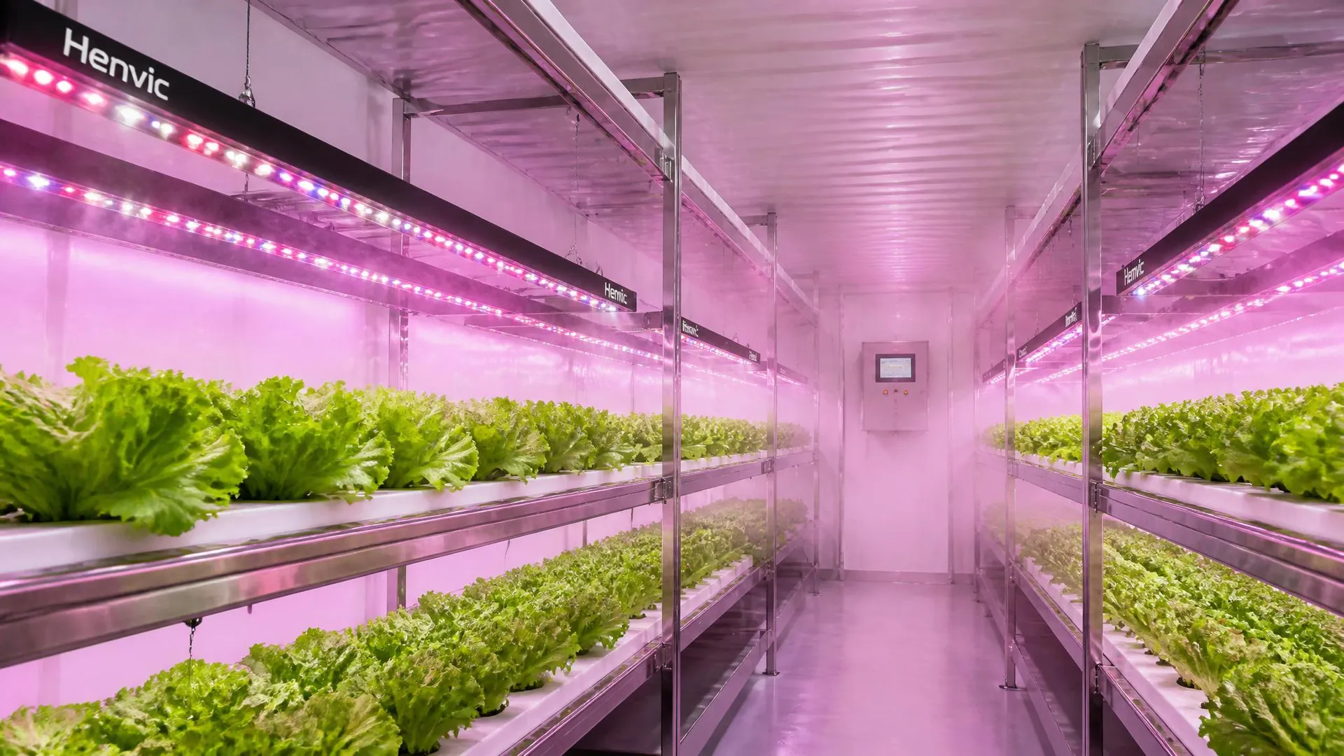 HVC-GL series LED grow light installed in a container farm